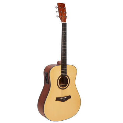 Vault Electro Acoustic Guitars Natural Vault DA25CE Dreadnought Shape Electro- Acoustic Guitar with Bubinga Back and Sides 
