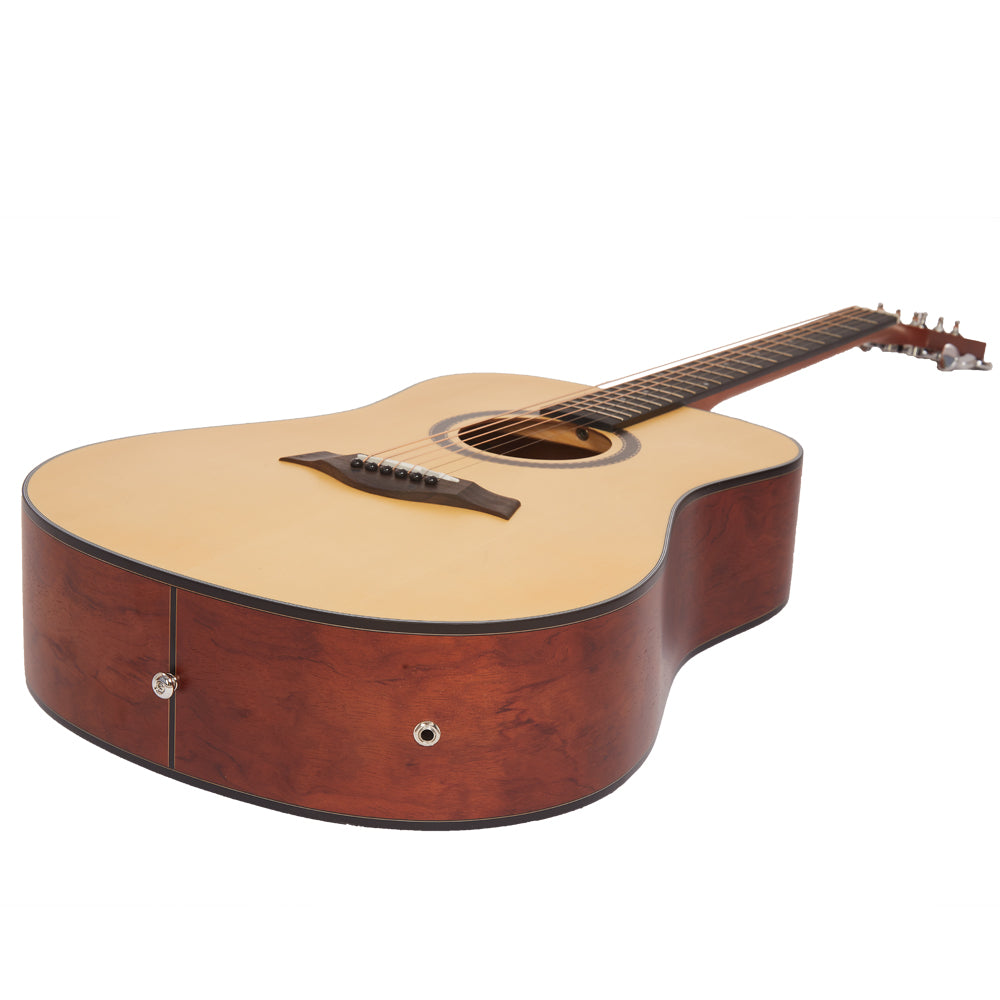 Vault Electro Acoustic Guitars Natural Vault DA25CE Dreadnought Shape Electro- Acoustic Guitar with Bubinga Back and Sides 