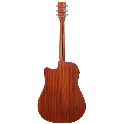 Vault Electro Acoustic Guitars Natural Vault DA60CE Premium Dreadnought Cutaway Solid Spruce Top Electro Acoustic Guitar with Dual EQ and Armrest