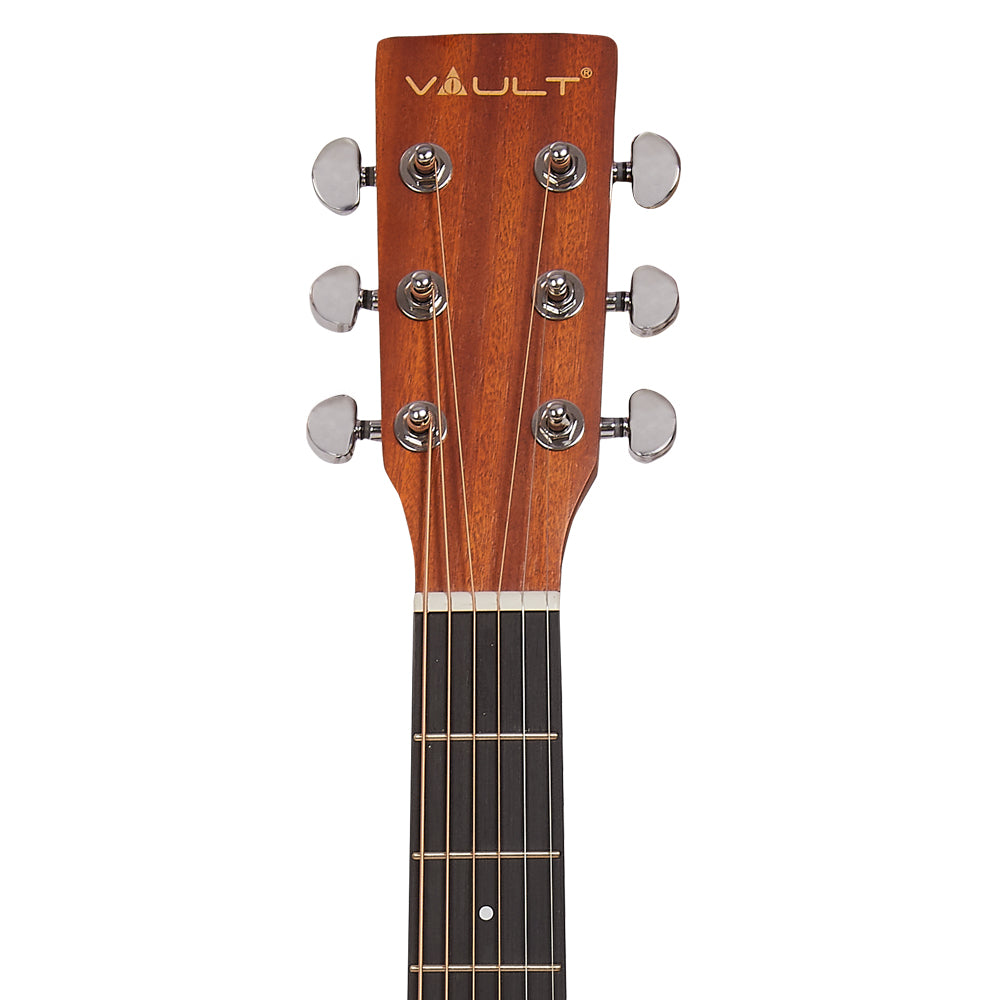 Vault Electro Acoustic Guitars Natural Vault EA25CE Grand Auditorium Shape Electro Acoustic Guitar with Gigbag, Strap, Pick, Polishing Cloth & E-Book 