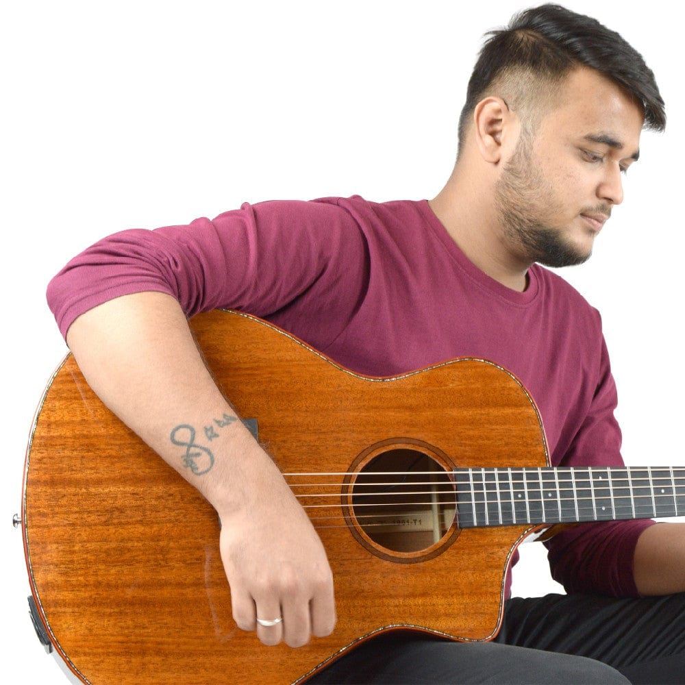 Vault Electro Acoustic Guitars Natural Vault Performer Pro All Solid Mahogany Premium Electro Acoustic Guitar With Gigbag