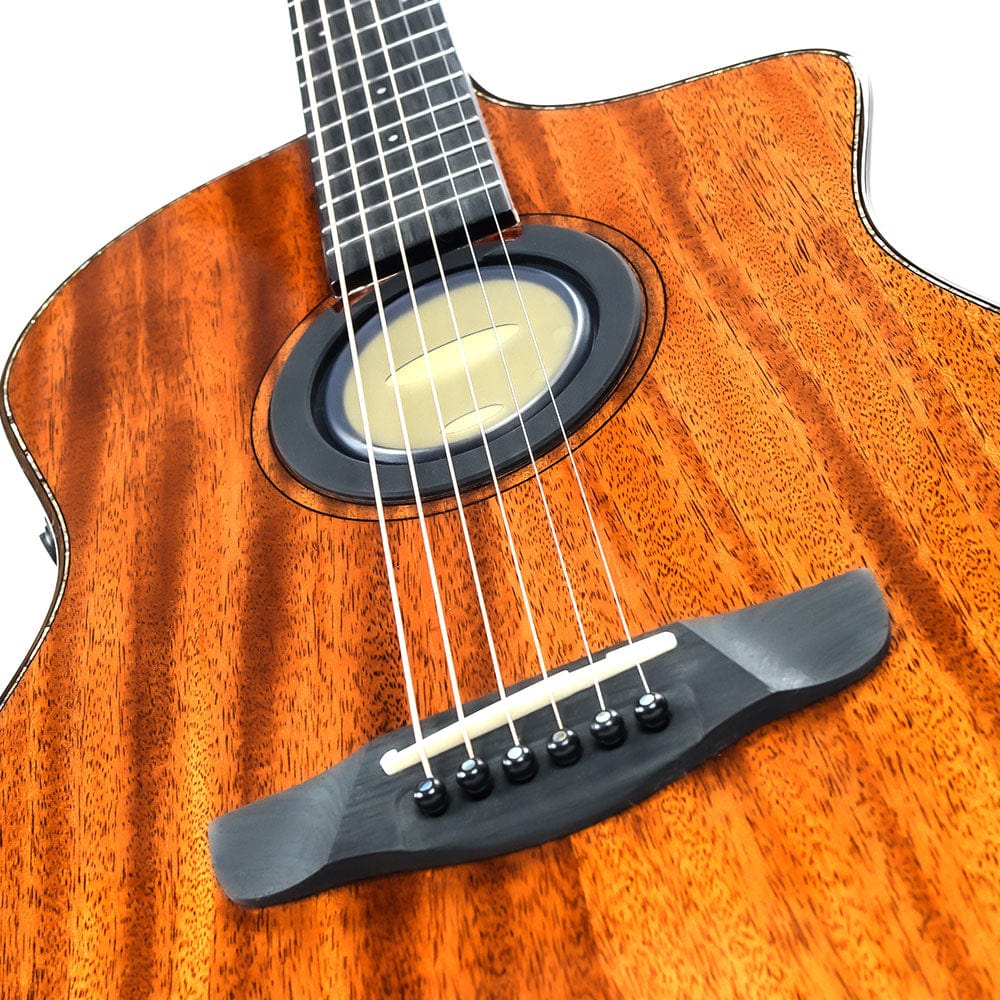 Vault Electro Acoustic Guitars Natural Vault Performer Pro FX Premium Electro Acoustic Guitar with Transacoustic Pickup, On Board Effects and Gigbag