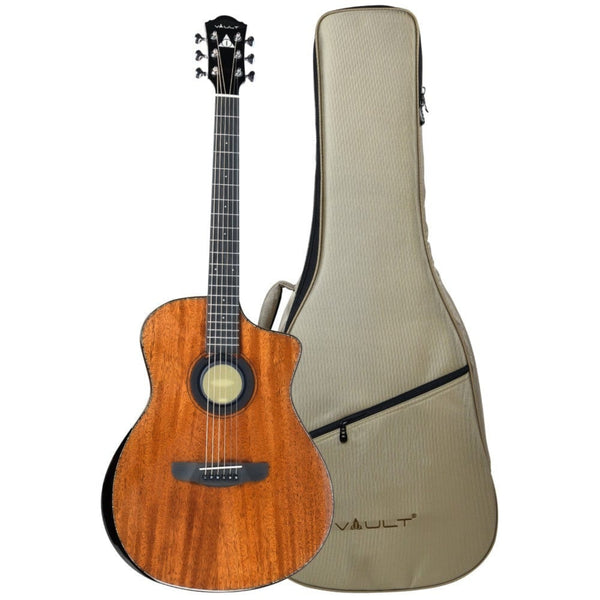 vault electro acoustic guitars natural vault performer pro fx premium electro acoustic guitar with transacoustic pickup, on board effects and gigbag   #color_natural