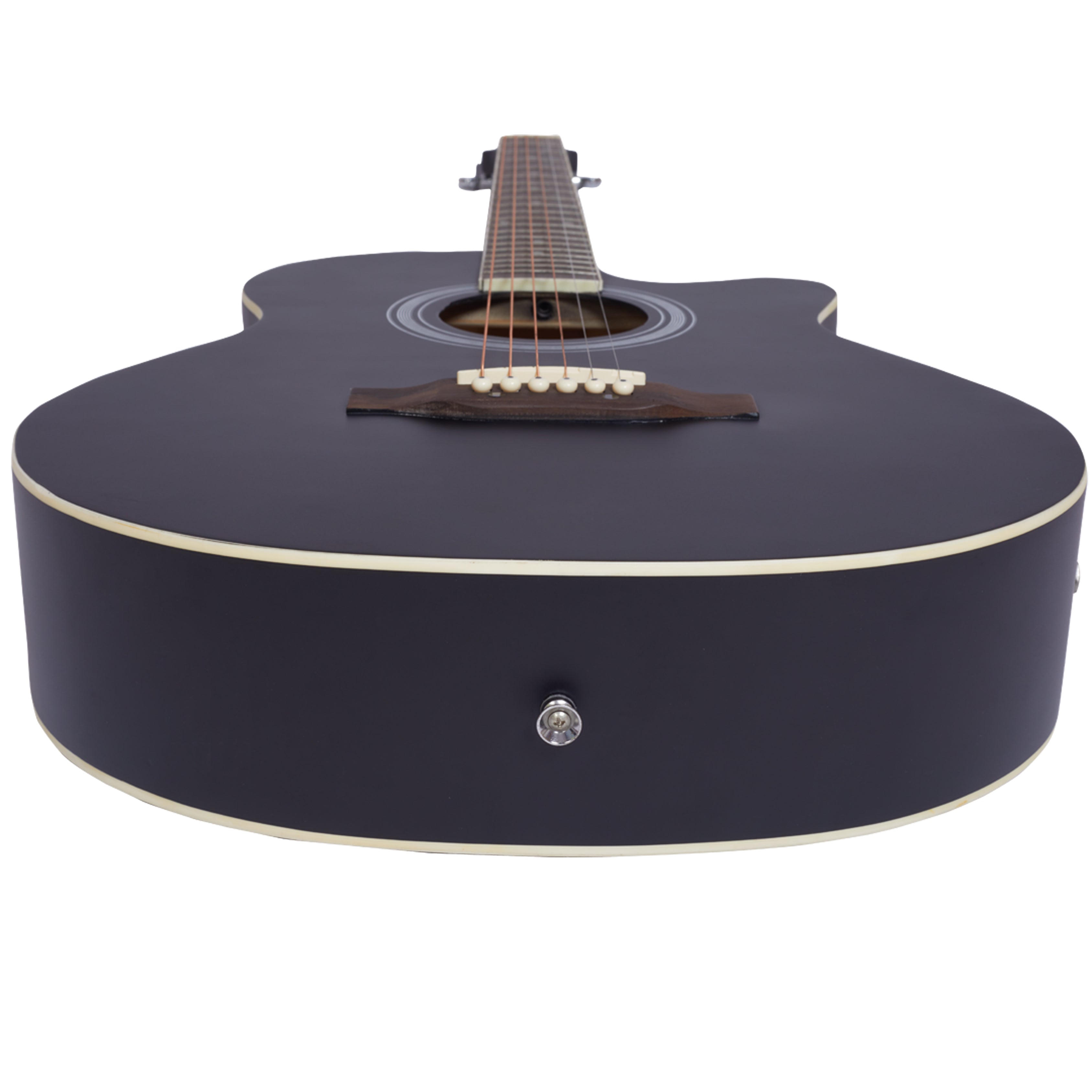 Vault Electro Acoustic Guitars Vault EA20CE 40 Inch Cutaway Electro Acoustic Guitar With Bag, Strings, Straps, Picks, String Winder, Polishing Cloth & Ebook #style_pack,color_matte-black