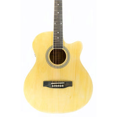 Vault Electro Acoustic Guitars Vault EA20CE 40 Inch Cutaway Electro Acoustic Guitar With Bag, Strings, Straps, Picks, String Winder, Polishing Cloth & Ebook