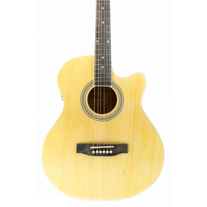 vault electro acoustic guitars vault ea20ce 40 inch cutaway electro acoustic guitar with bag, strings, straps, picks, string winder, polishing cloth & ebook 