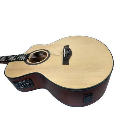 vault electro acoustic guitars vault ea40ce 41 inch premium spruce-top cutaway electro acoustic guitar - open box