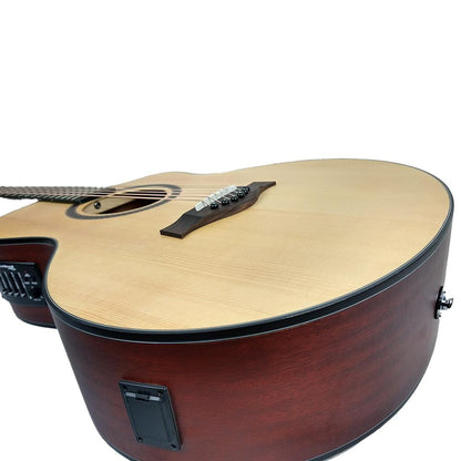 vault electro acoustic guitars vault ea40ce 41 inch premium spruce-top cutaway electro acoustic guitar - open box