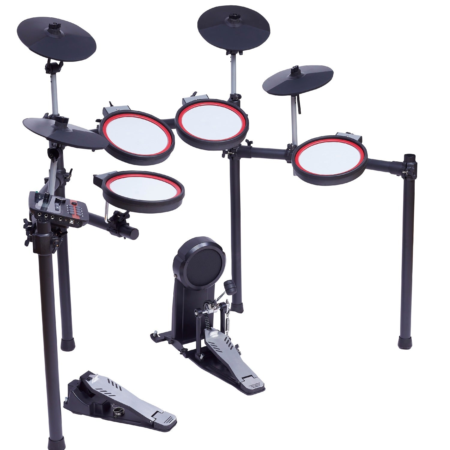 Vault Electronic Drum Kits Vault Impact Fusion Electronic Drum Kit with Dual Zone Mesh Pads, Cymbals and Advanced Module with 300+ Sounds