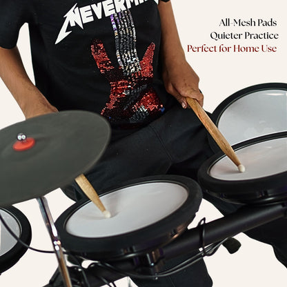 Vault Electronic Drum Kits Vault Impact Junior Electronic Drum Kit for Kids with All-Mesh Pads, USB-C Module and 60+ Built-In Sounds – Junior Sized for Kids Under 12
