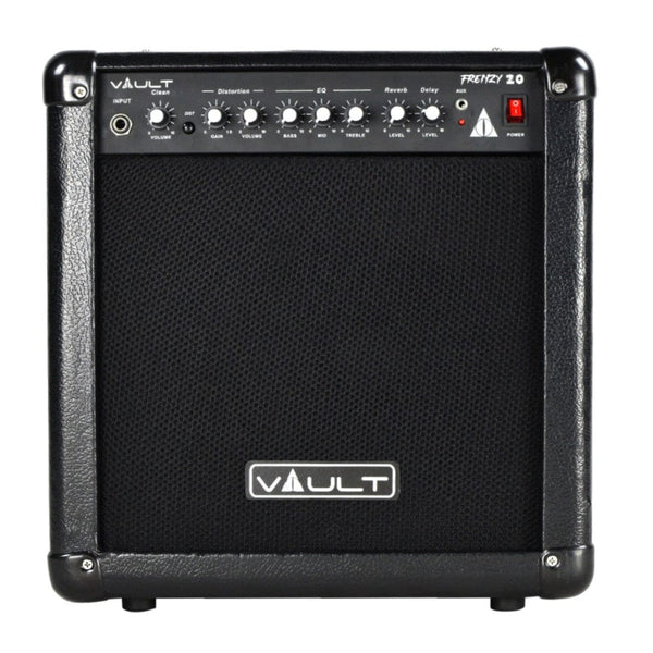 vault guitar combo amplifiers vault frenzy 20 watt guitar combo amplifier with analog distortion, reverb & delay all playable together