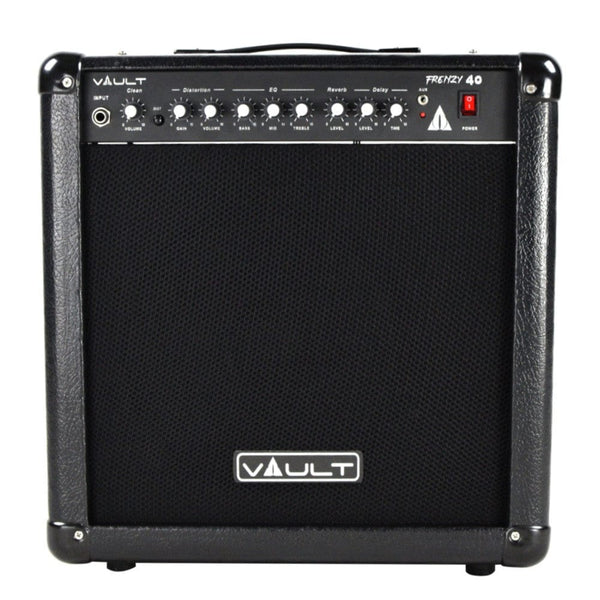 vault guitar combo amplifiers vault frenzy 40 watt guitar combo amplifier with analog distortion, reverb & delay all playable together