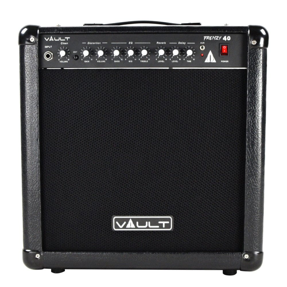Vault Frenzy 40 Watt Guitar Combo Amplifier with Analog Distortion, Reverb & Delay All Playable Together