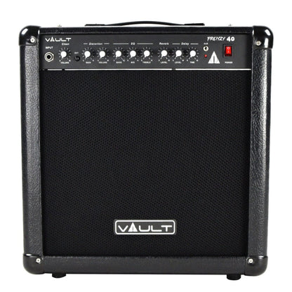 vault guitar combo amplifiers vault frenzy 40 watt guitar combo amplifier with analog distortion, reverb & delay all playable together - open box