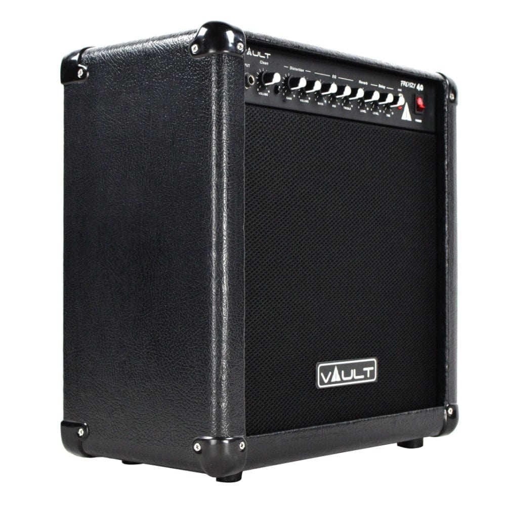vault guitar combo amplifiers vault frenzy 40 watt guitar combo amplifier with analog distortion, reverb & delay all playable together - open box