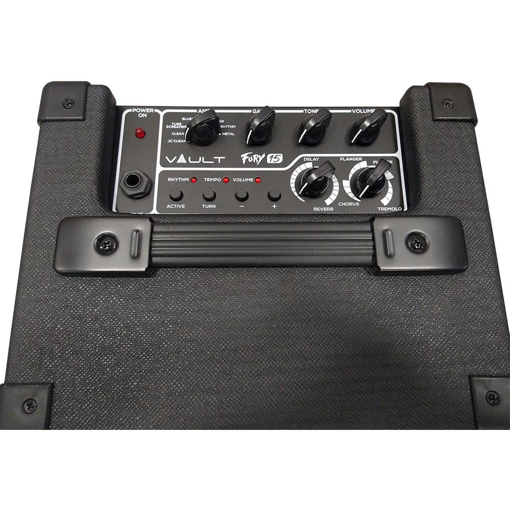 Vault Guitar Combo Amplifiers Vault Fury 15 Watt Digital Guitar Combo Amplifier with Effects and 36 pattern Drum Machine