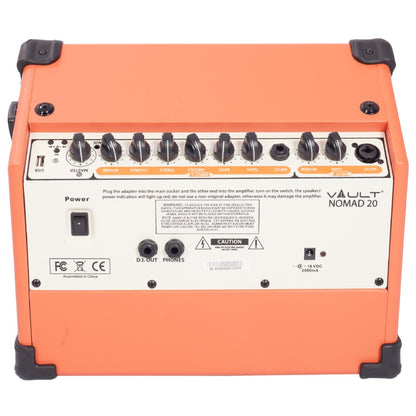 Vault Guitar Combo Amplifiers Vault Nomad 20 Twenty Watt Acoustic Guitar Two Channel Amplifier with Independent Chorus and Reverb Effects
