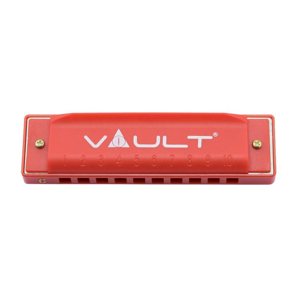 vault harmonicas red vault ha500 key c 10-hole harmonica   #color_red