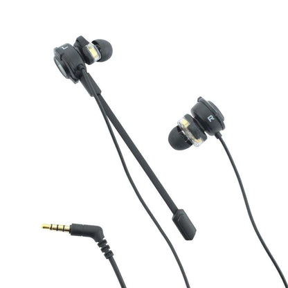 Vault In-Ear Wired Headphones Black Vault Buds Duo Voice Dual Driver Earphones with Adjustable Boom & In-line Mic, Volume Control, Mute Switch & 3D Stereo Sound for iPhone, Android Phones, Tablets, PC, Laptop, PS4, PS5 & Xbox