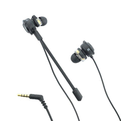 Vault In-Ear Wired Headphones Black Vault Buds Duo Voice Dual Driver Earphones with Adjustable Boom & In-line Mic, Volume Control, Mute Switch & 3D Stereo Sound for iPhone, Android Phones, Tablets, PC, Laptop, PS4, PS5 & Xbox