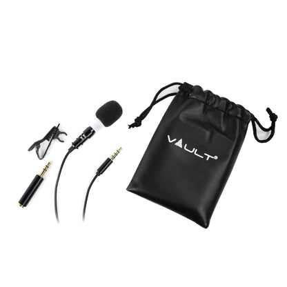 vault lavalier microphones vault vlm 3.5 omni directional lavalier microphone ideal for vlogging, podcasting, conferences, video chat - open box