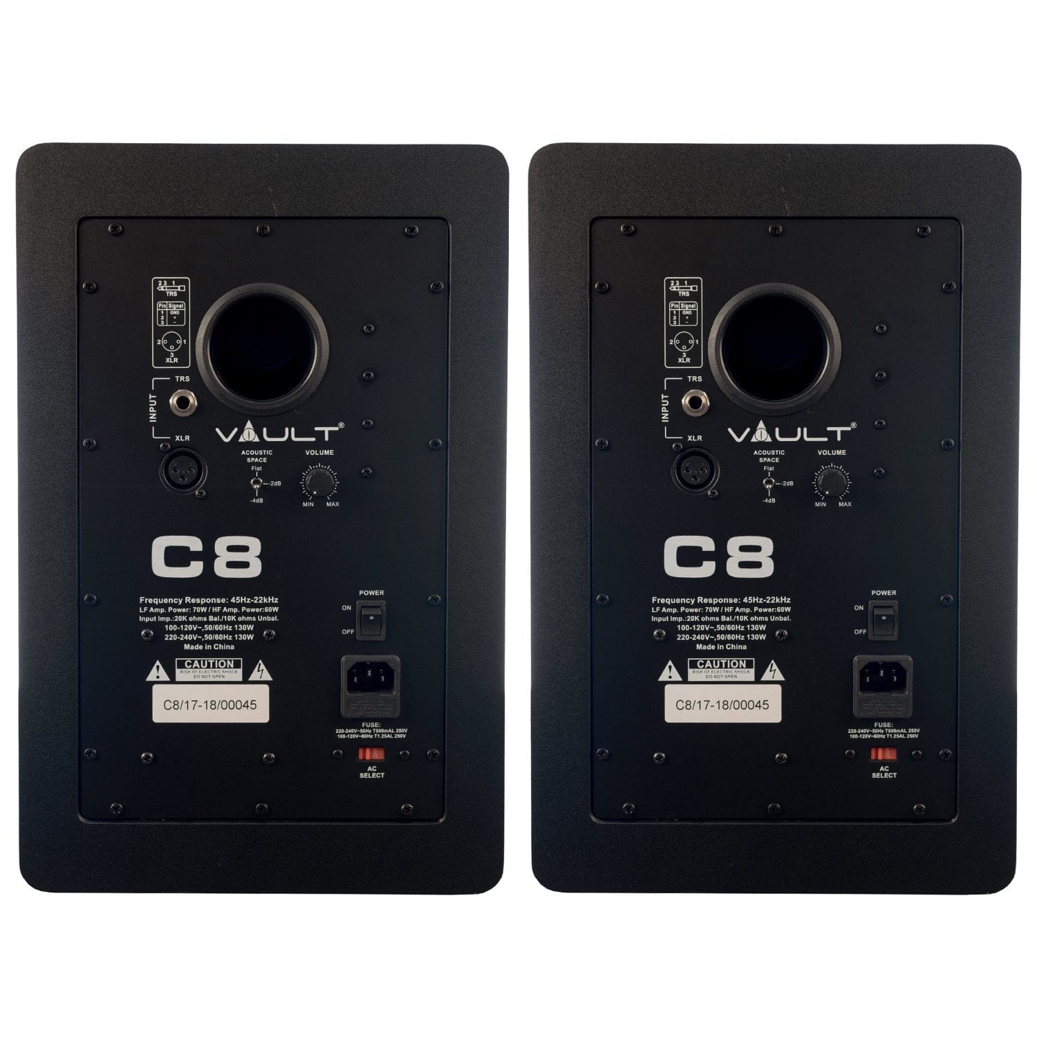 Vault Monitor Speaker Bundles Vault C8 Powered Monitor Pair Standard Bundle with 2xSpeaker Cables, Polishing Cloth & Bitwig 8-Track