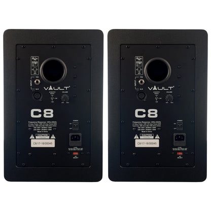 Vault Monitor Speaker Bundles Vault C8 Powered Monitor Pair Standard Bundle with 2xSpeaker Cables, Polishing Cloth & Bitwig 8-Track