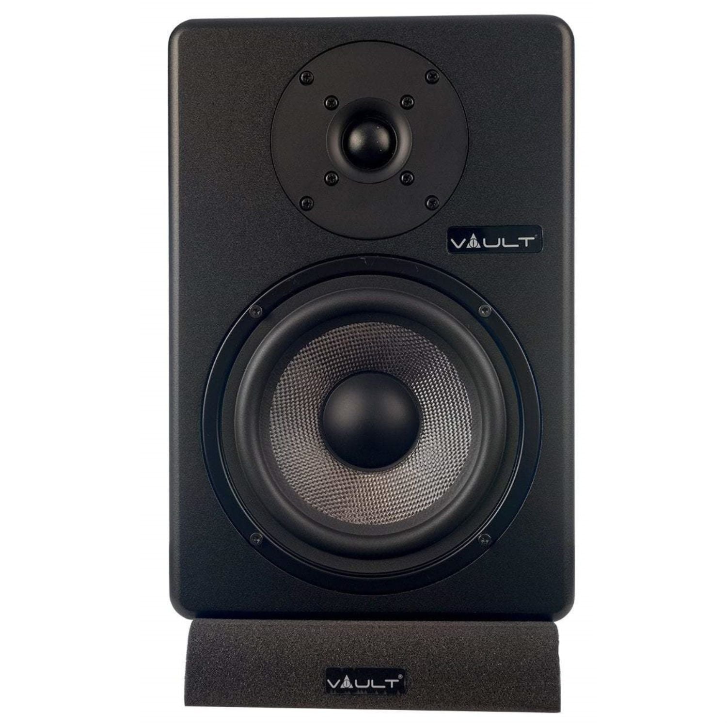 Vault Monitor Speakers Single Vault C6 6" Powered Single Studio Monitors With Isolation Foam Pads #type_single