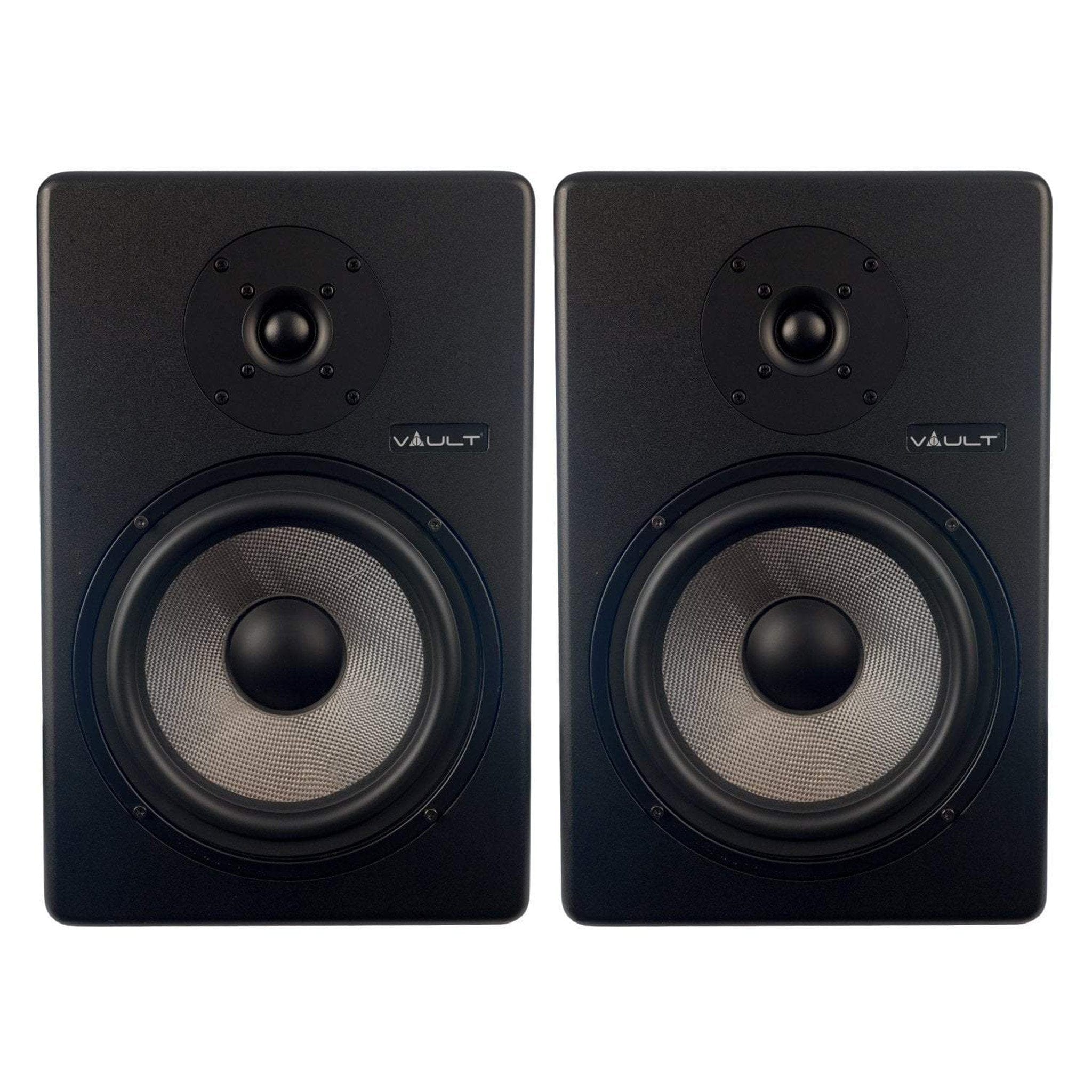 Vault Monitor Speakers Vault C8 8-Inch Powered Studio Monitors With Isolation Foam Pads - Pair