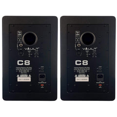 Vault Monitor Speakers Vault C8 8-Inch Powered Studio Monitors With Isolation Foam Pads - Pair