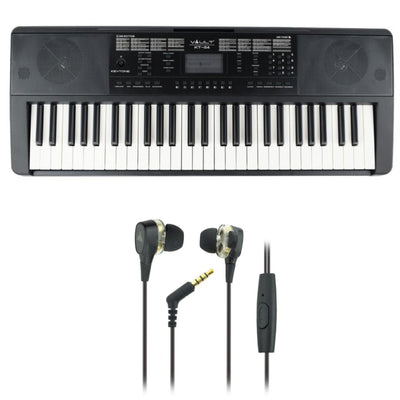 Vault KT-54 Keytone 54-Key Keyboard - Black with Vault Buds Duo Dual Driver Earphones