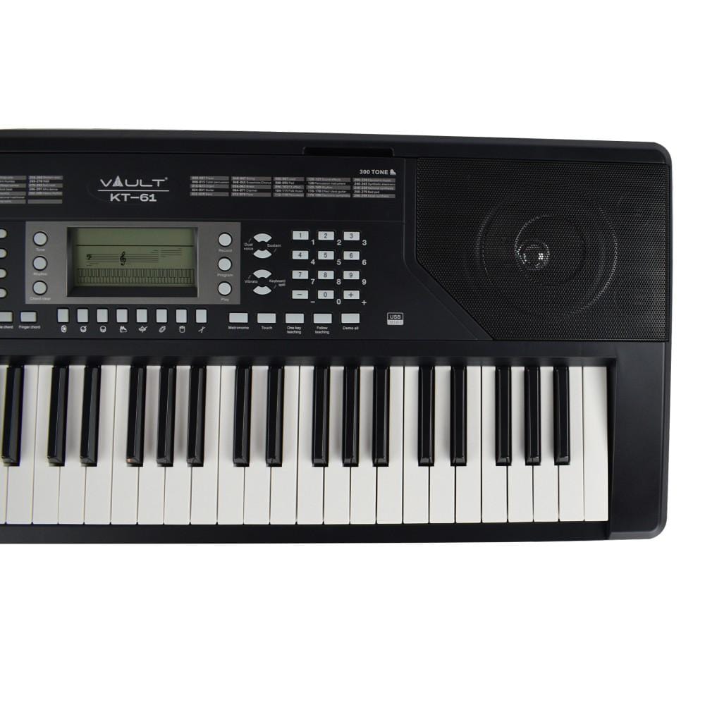 vault portable keyboards vault kt-61 keytone touch sensitive 61-key keyboard - black - open box
