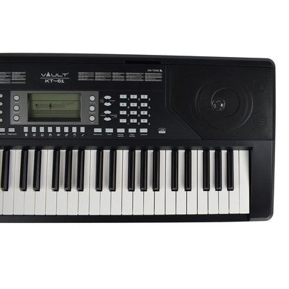 vault portable keyboards vault kt-61 keytone touch sensitive 61-key keyboard - black - open box