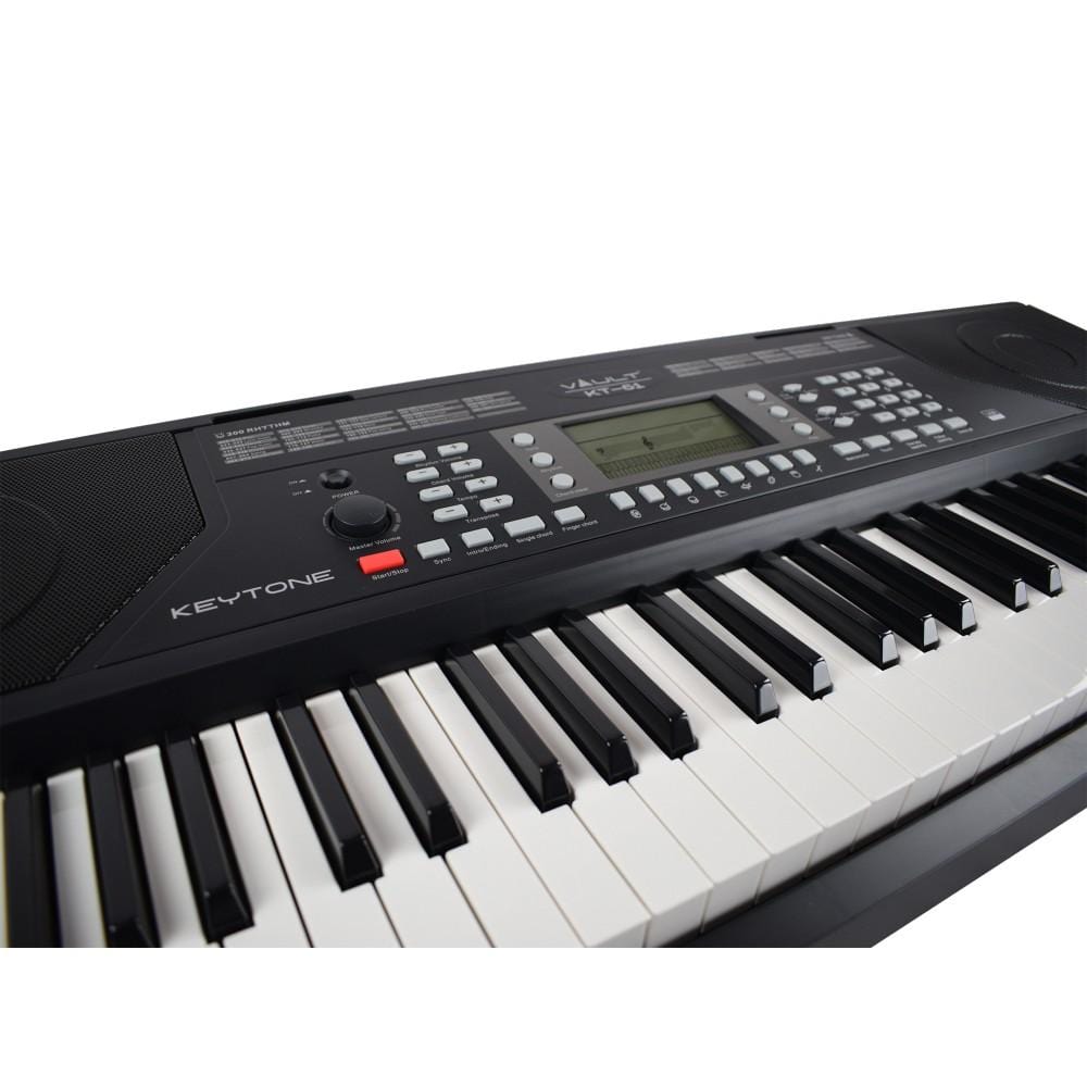 vault portable keyboards vault kt-61 keytone touch sensitive 61-key keyboard - black - open box