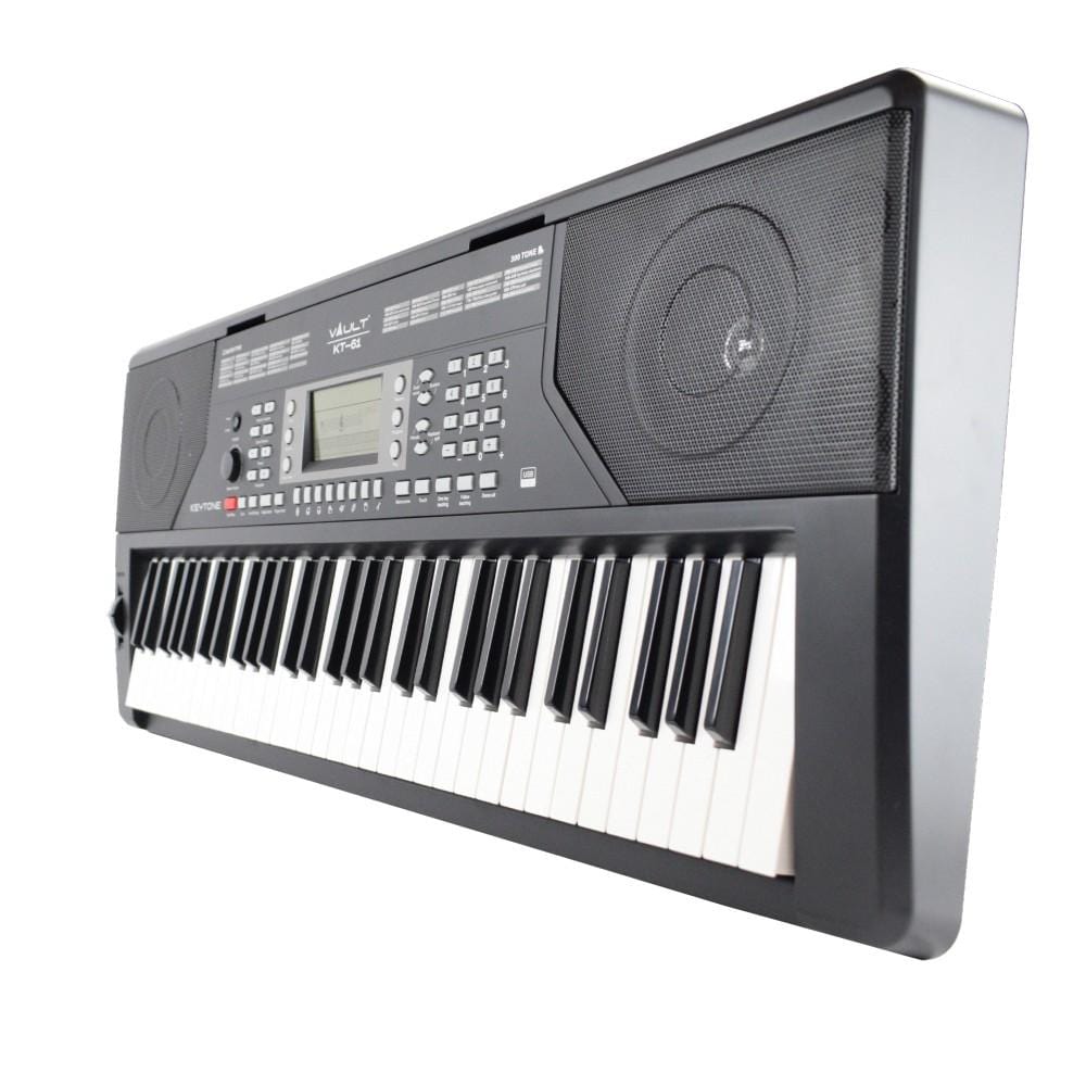 vault portable keyboards vault kt-61 keytone touch sensitive 61-key keyboard - black - open box