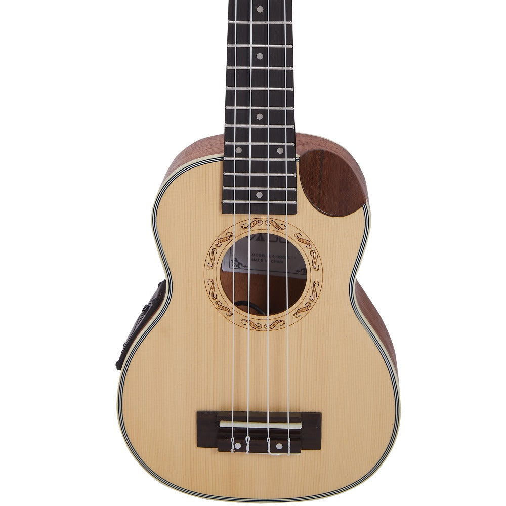 Vault Soprano Ukuleles Acoustic Vault UK-1000SCE 21-Inch Solid Spruce Top Premium Semi Cutaway Electro-Acoustic Soprano Ukulele