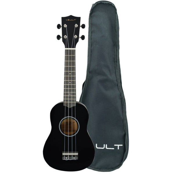 vault soprano ukuleles blackglossy vault uk-003 soprano colourful ukulele 21 inch with gig bag #color_black-glossy