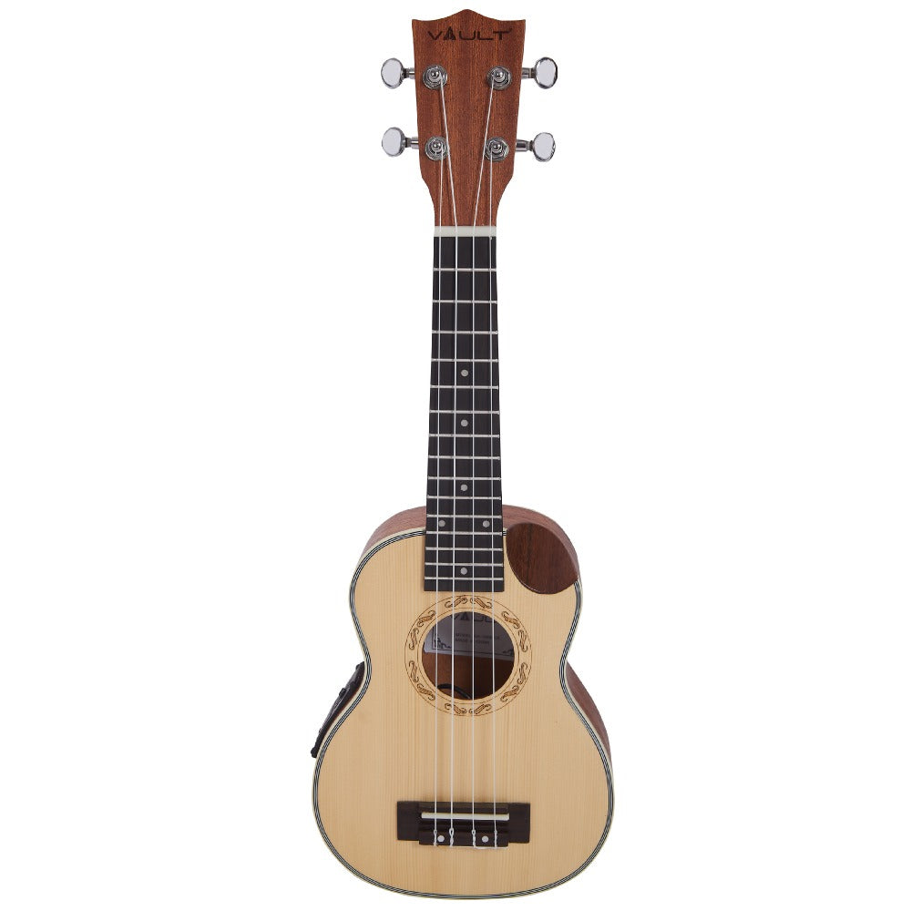 Vault Soprano Ukuleles ElectroAcoustic Vault UK-1000SC 21-Inch Solid Spruce Top Premium Semi Cutaway Soprano Ukulele#type_ electroacoustic 