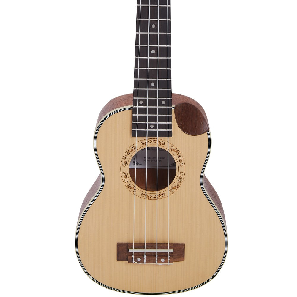 Vault Soprano Ukuleles Vault UK-1000SC 21-Inch Solid Spruce Top Premium Semi Cutaway Soprano Ukulele#type_ acoustic 