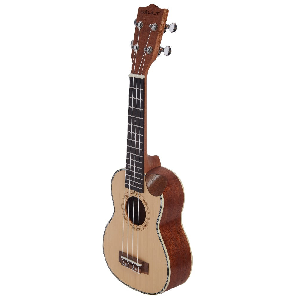 Vault Soprano Ukuleles Vault UK-1000SC 21-Inch Solid Spruce Top Premium Semi Cutaway Soprano Ukulele#type_ acoustic 