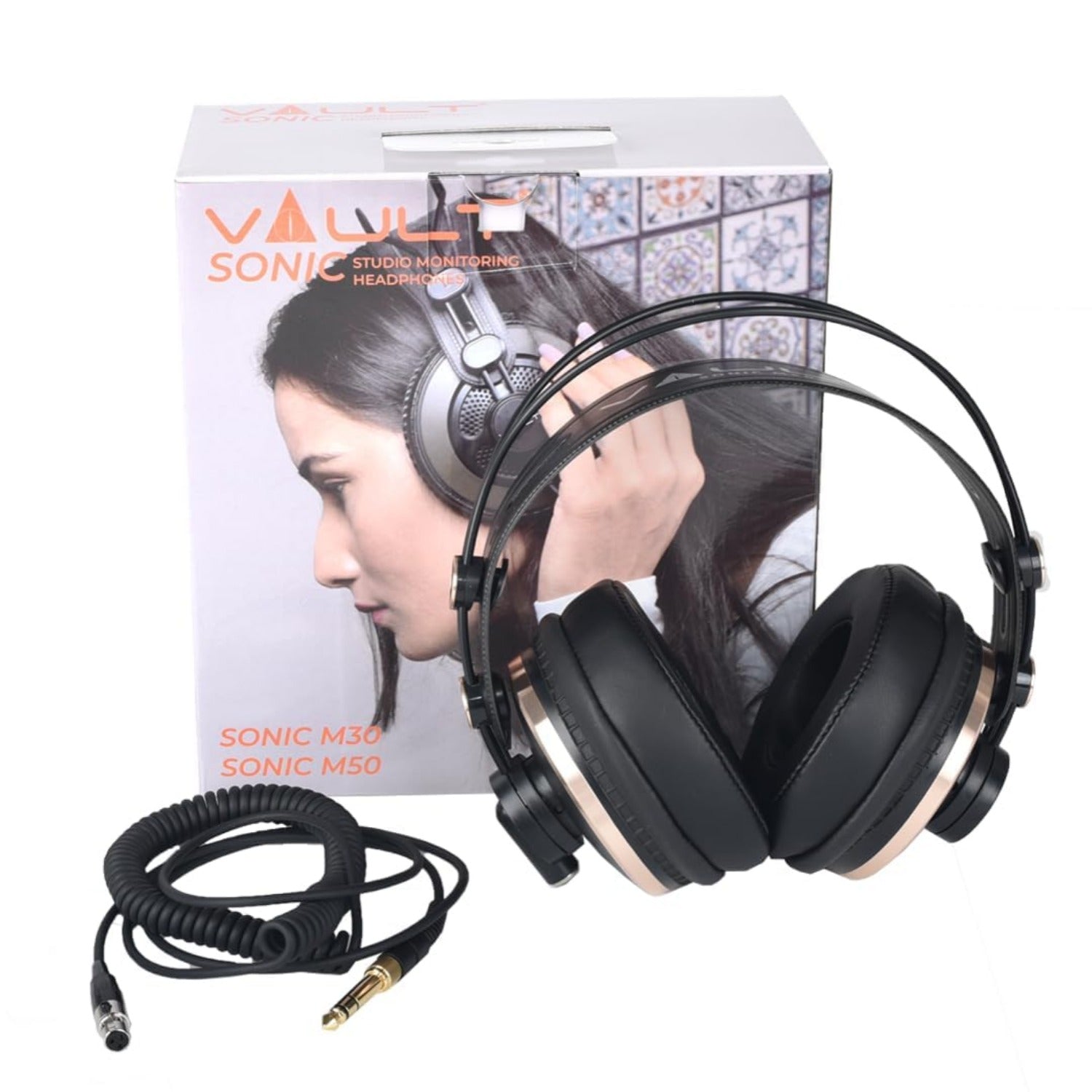 Vault Studio Headphones Black Vault Sonic M50 Studio Monitoring Headphones 