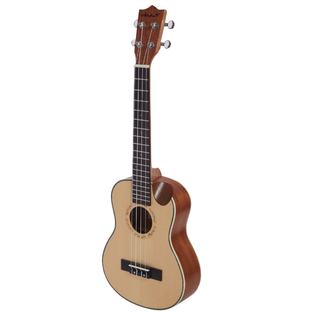 Vault Tenor Ukuleles Vault UK-1000TC 26-Inch Solid Spruce Top Premium Semi Cutaway Tenor Ukulele