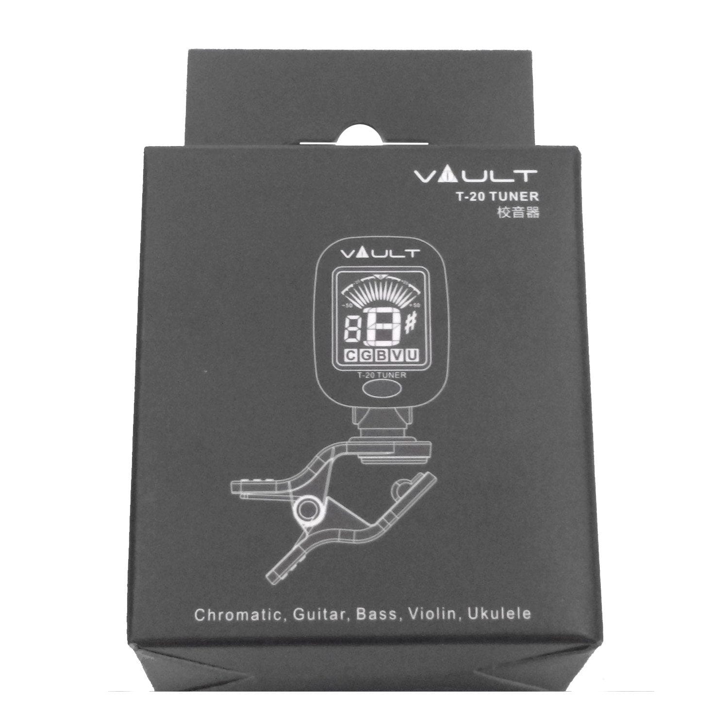 Vault Tuners Vault T-20 Clip-On Guitar Tuner - Black
