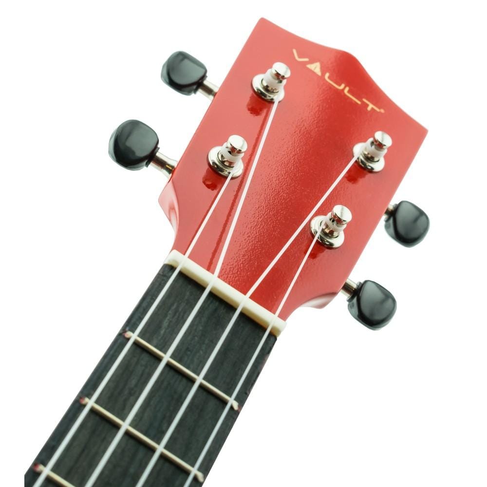 vault ukulele bundles vault uk-003 concert colourful 23-inch ukulele with gig bag, tuner, capo, polishing cloth & ebook      #color_red-glossy