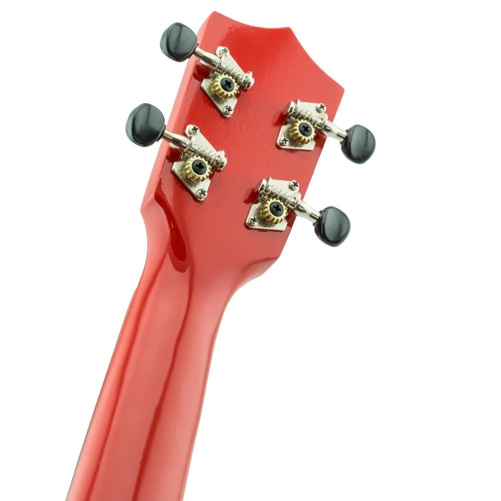 vault ukulele bundles vault uk-003 concert colourful 23-inch ukulele with gig bag, tuner, capo, polishing cloth & ebook      #color_red-glossy