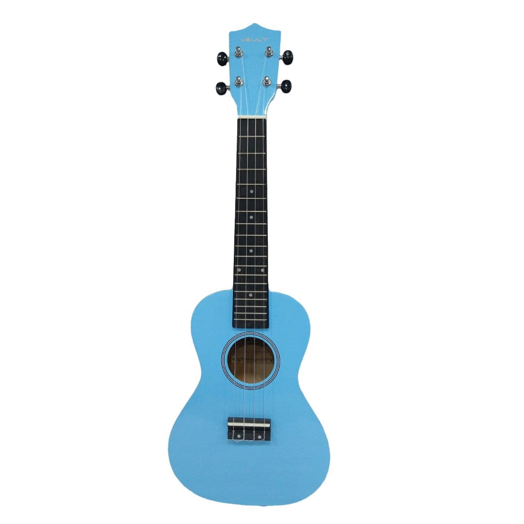 vault ukulele bundles vault uk-003 concert colourful 23-inch ukulele with gig bag, tuner, capo, polishing cloth & ebook      #color_blue-glossy