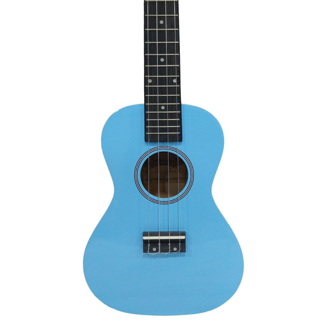 vault ukulele bundles vault uk-003 concert colourful 23-inch ukulele with gig bag, tuner, capo, polishing cloth & ebook      #color_blue-glossy