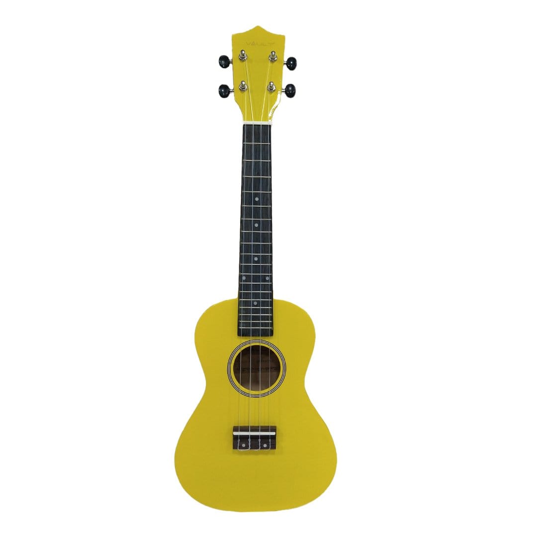 vault ukulele bundles vault uk-003 concert colourful 23-inch ukulele with gig bag, tuner, capo, polishing cloth & ebook      #color_yellow-glossy