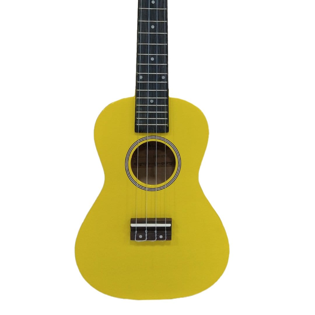 vault ukulele bundles vault uk-003 concert colourful 23-inch ukulele with gig bag, tuner, capo, polishing cloth & ebook      #color_yellow-glossy