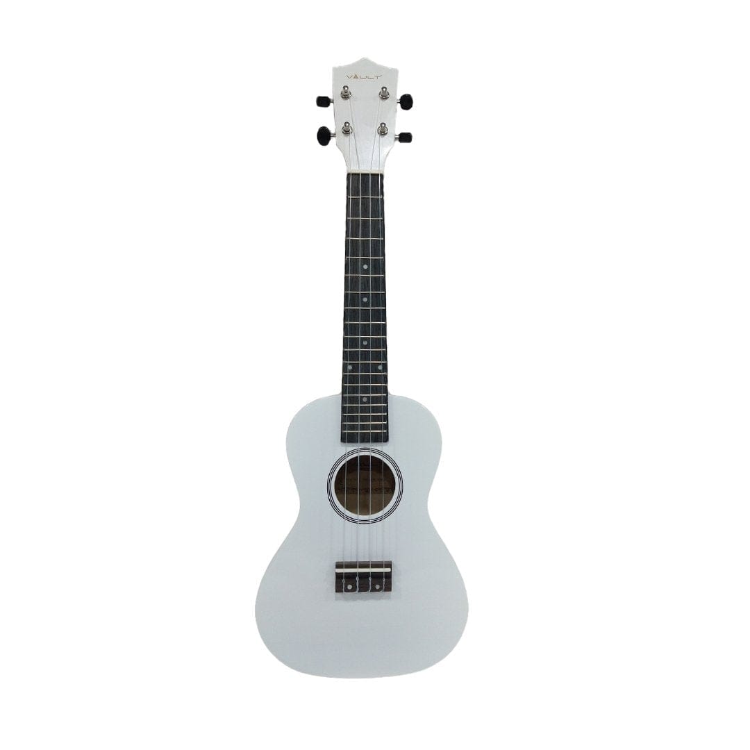 vault ukulele bundles vault uk-003 concert colourful 23-inch ukulele with gig bag, tuner, capo, polishing cloth & ebook      #color_white-glossy